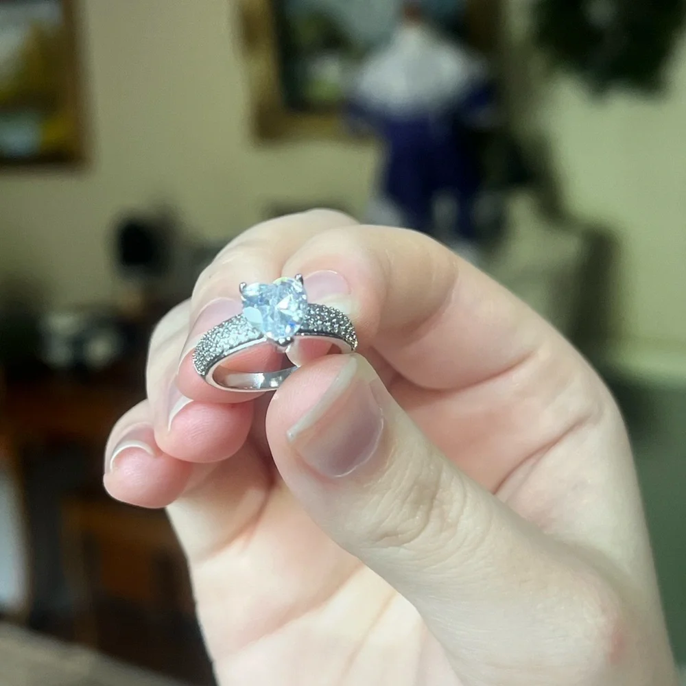 🩵 925 Silver Heart Sapphire Ring Last One Left⚡️